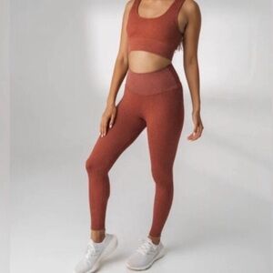 Balance Athletics Ribbed Leggings in Rust
